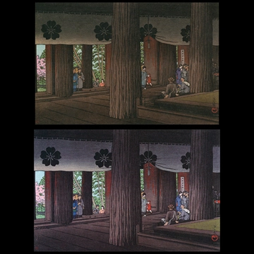 「吉野蔵王堂」 川瀬巴水 （1950年）