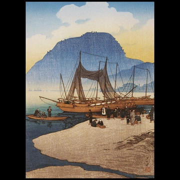 「日本風景選集 別府の朝」 川瀬巴水 （1922年）