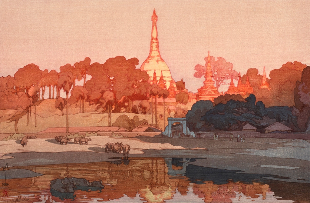 「ラングーンの金塔」 吉田博 (1931年) | クリスティーズより